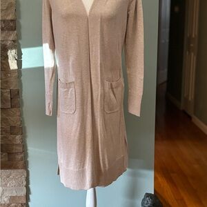 Elegant Cream Cardigan Dress